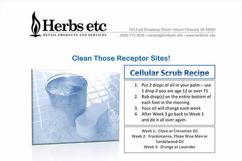 Cellular Scrub Recipe flyer